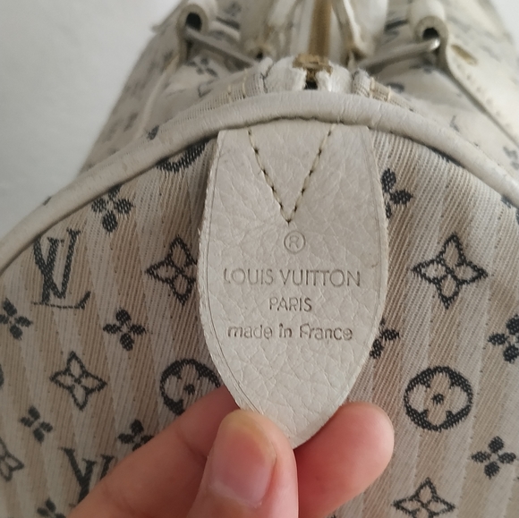 Vintage monogram Mini Lin Canvas 30 Bag Satchel Cream - Picture 7 of 16